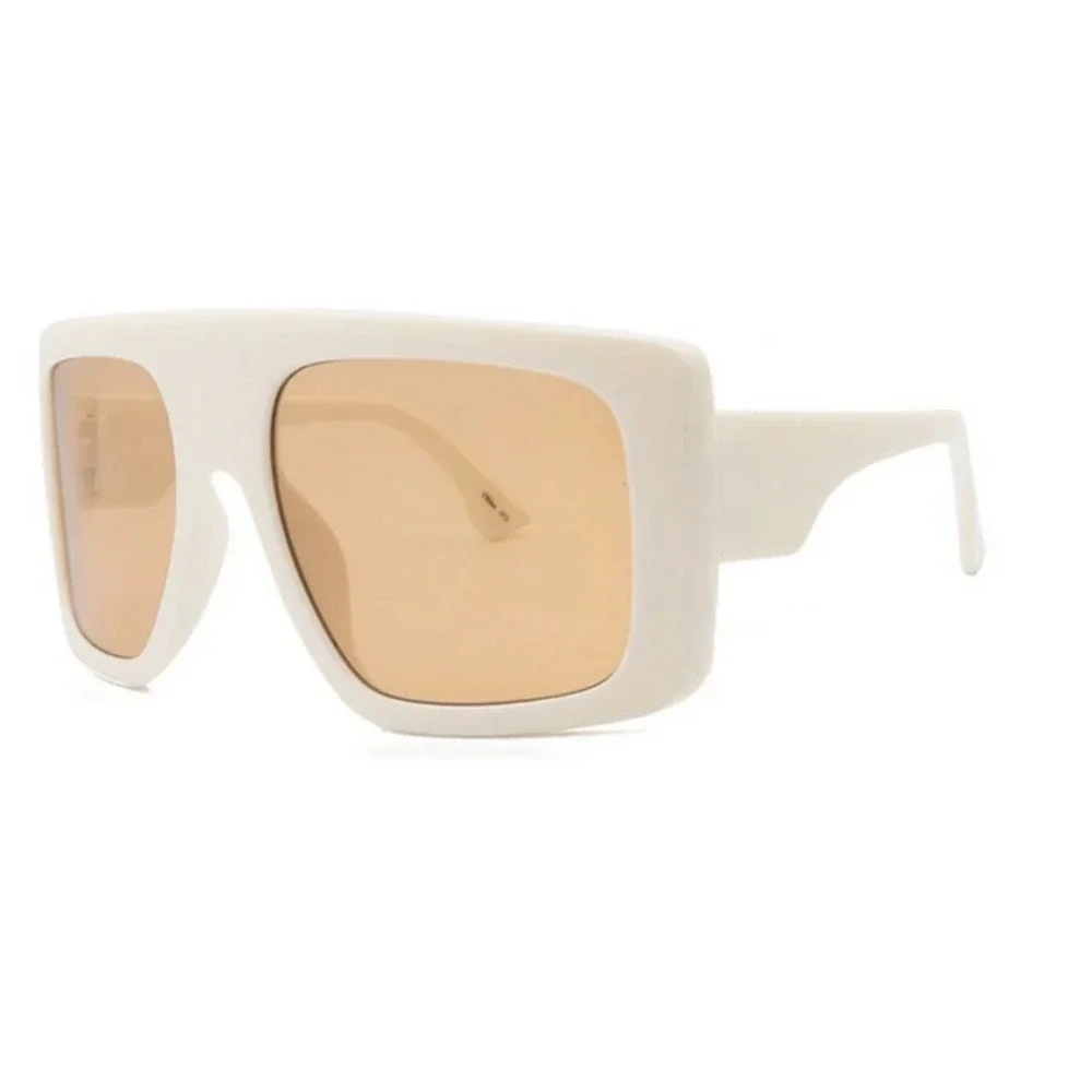 Celebrity Betty  Sunglasses Women White Frame Amber Lens Fashion Shades‎ Lentes
